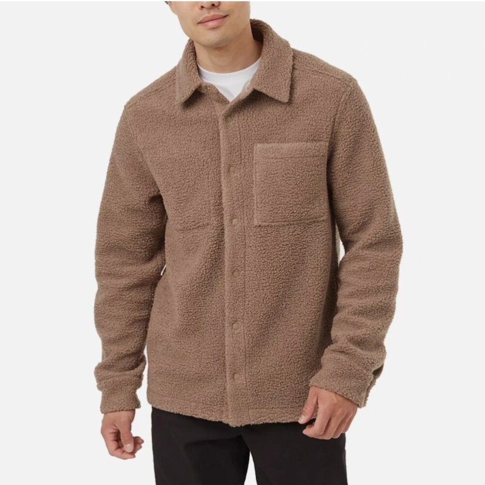 tentree Men's Reversible Recycled Boucle Fleece Shacket Jacket Outdoor Winter